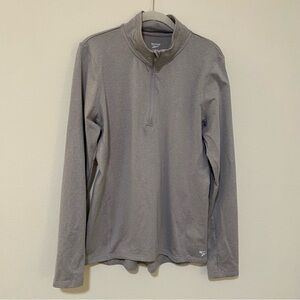 Reebok Gray Long Sleeve Zip Up Top